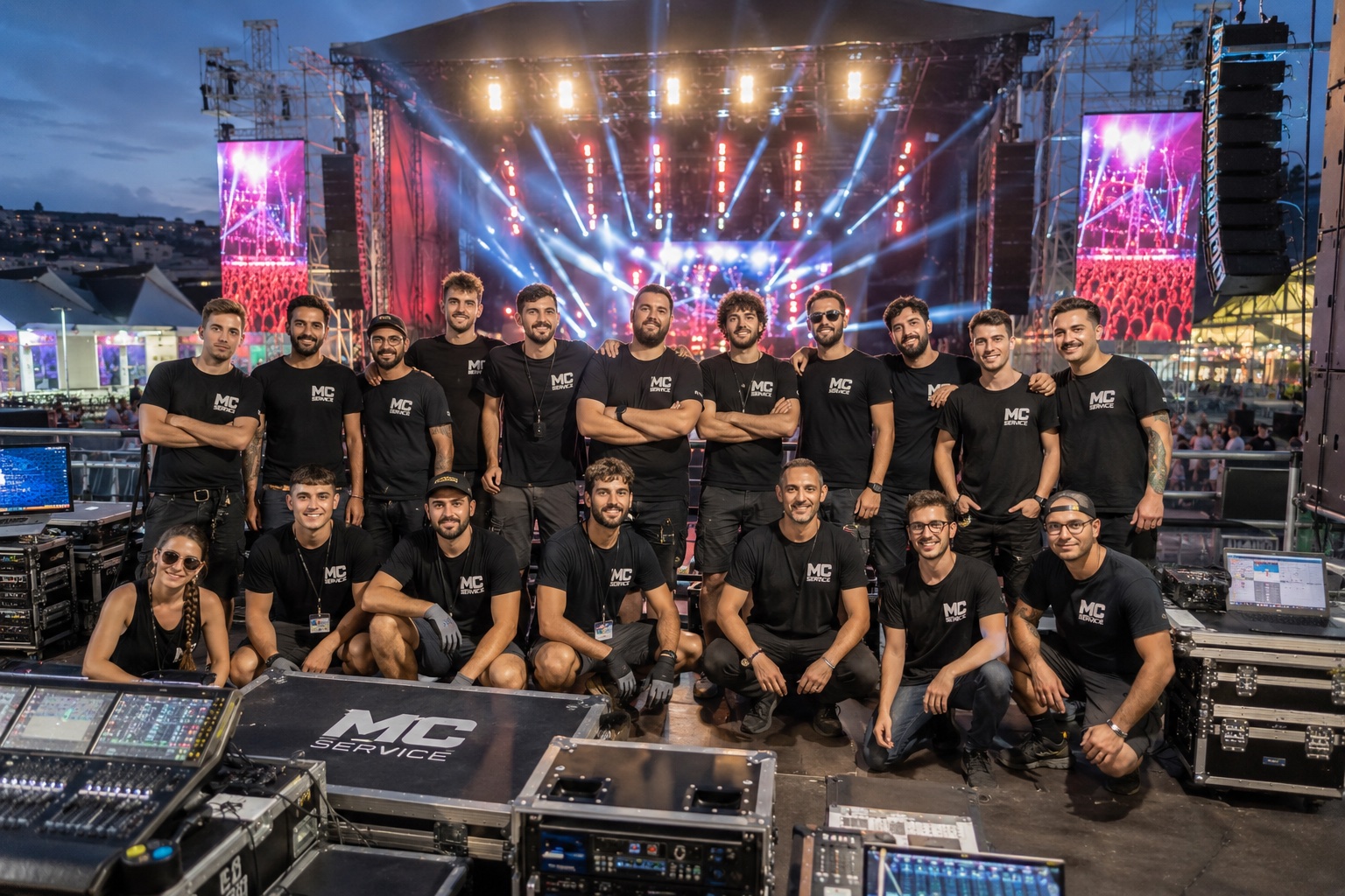 Team M.C. Service al lavoro durante un evento